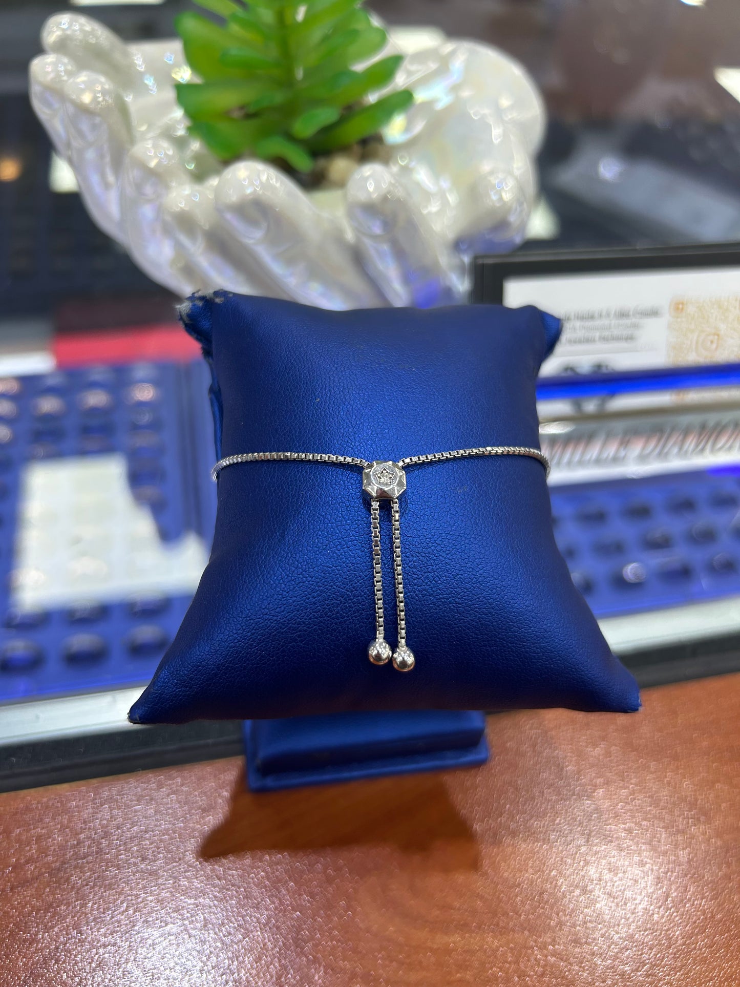 White Gold Diamond Drawstring Tennis Bracelet