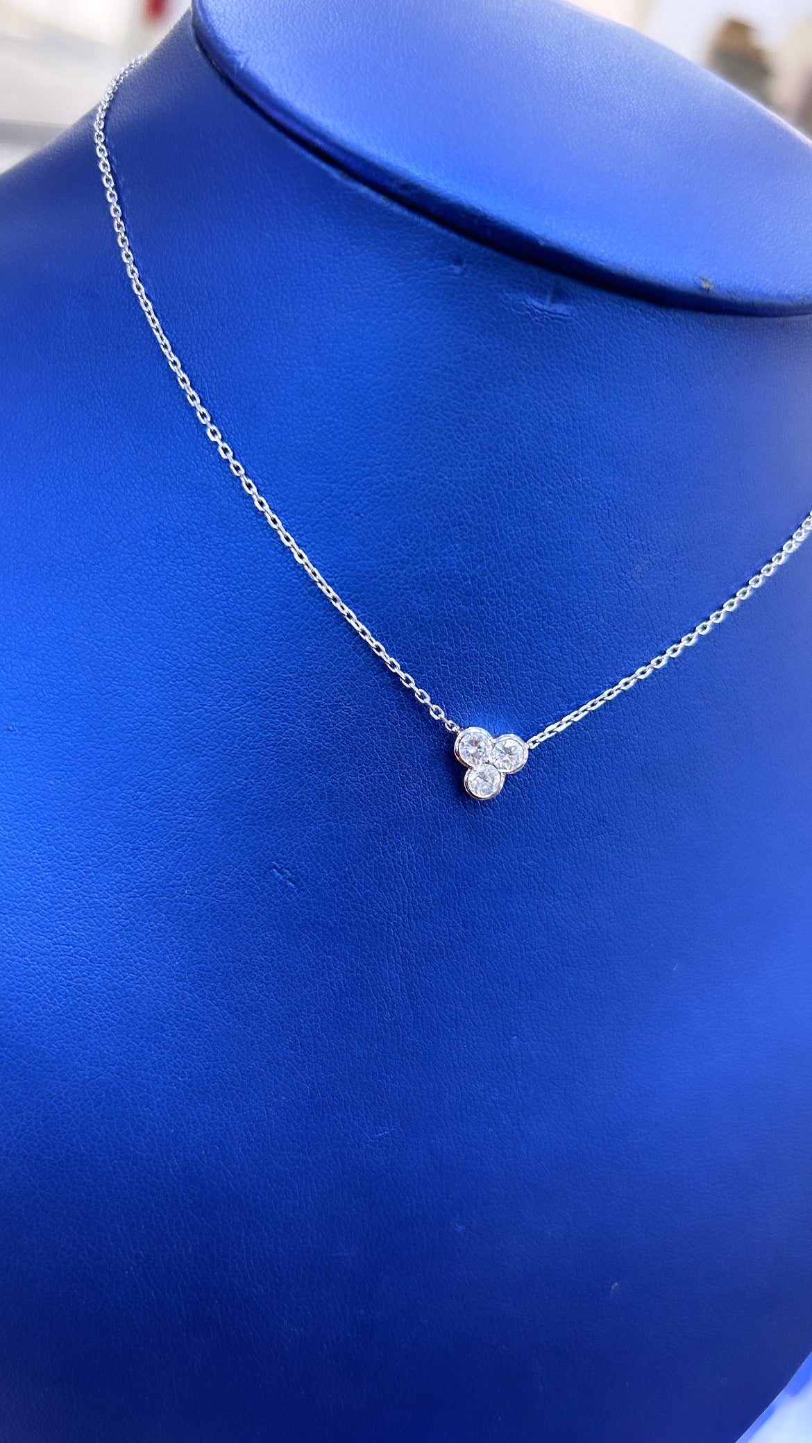 White Gold 3 Diamond Cluster