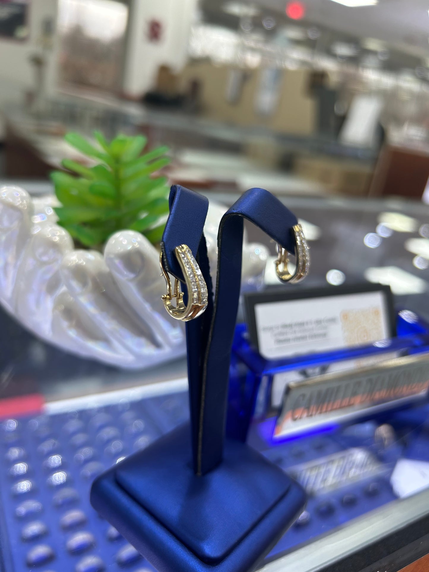 Yellow Gold Diamond Hoop