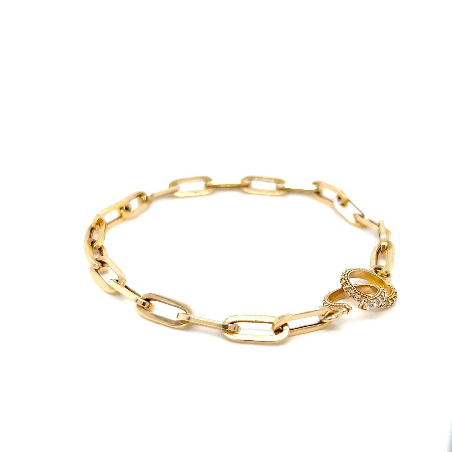 Paperclip Diamond Loop Bracelet