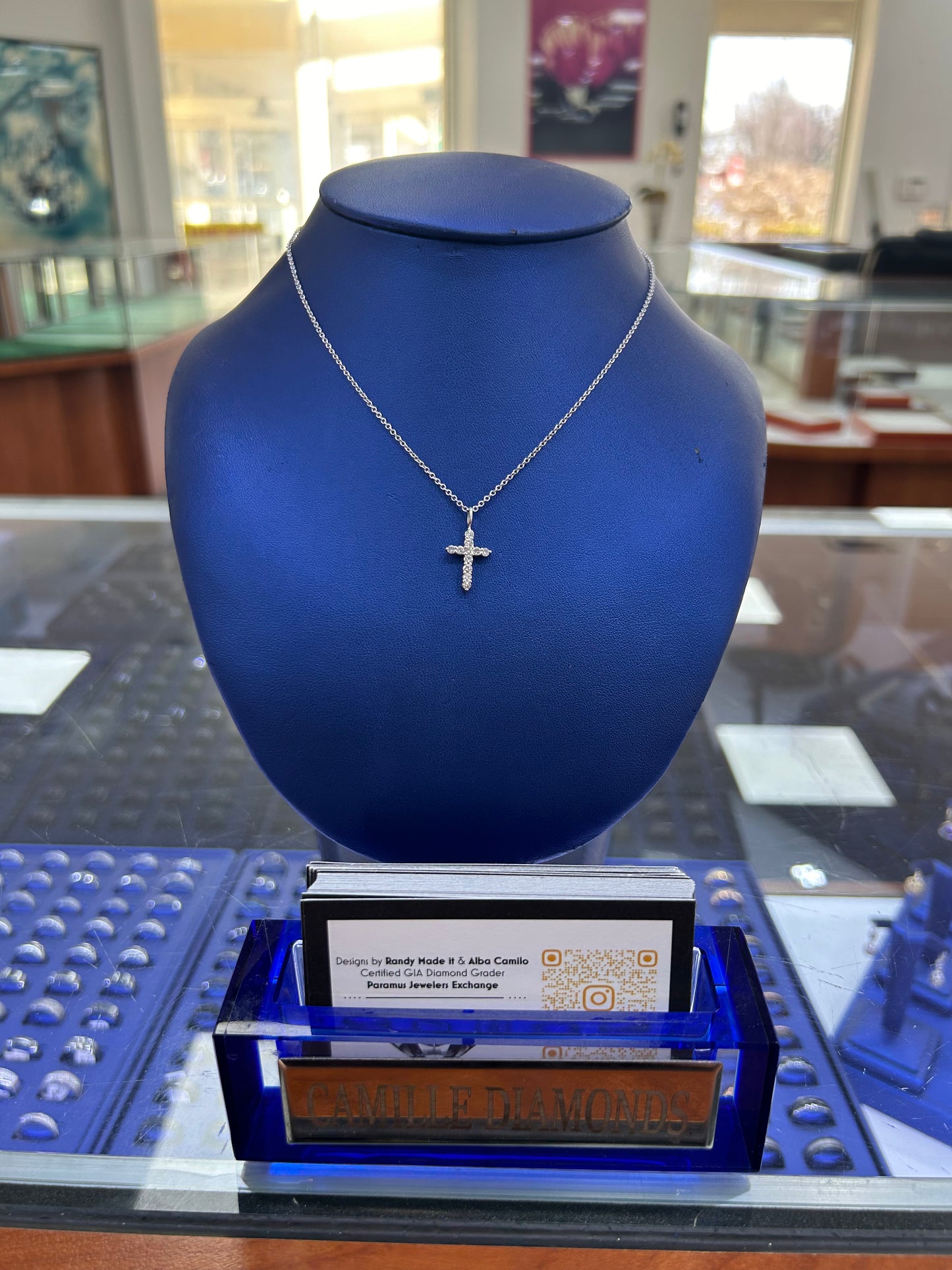 White Gold Diamond Cross