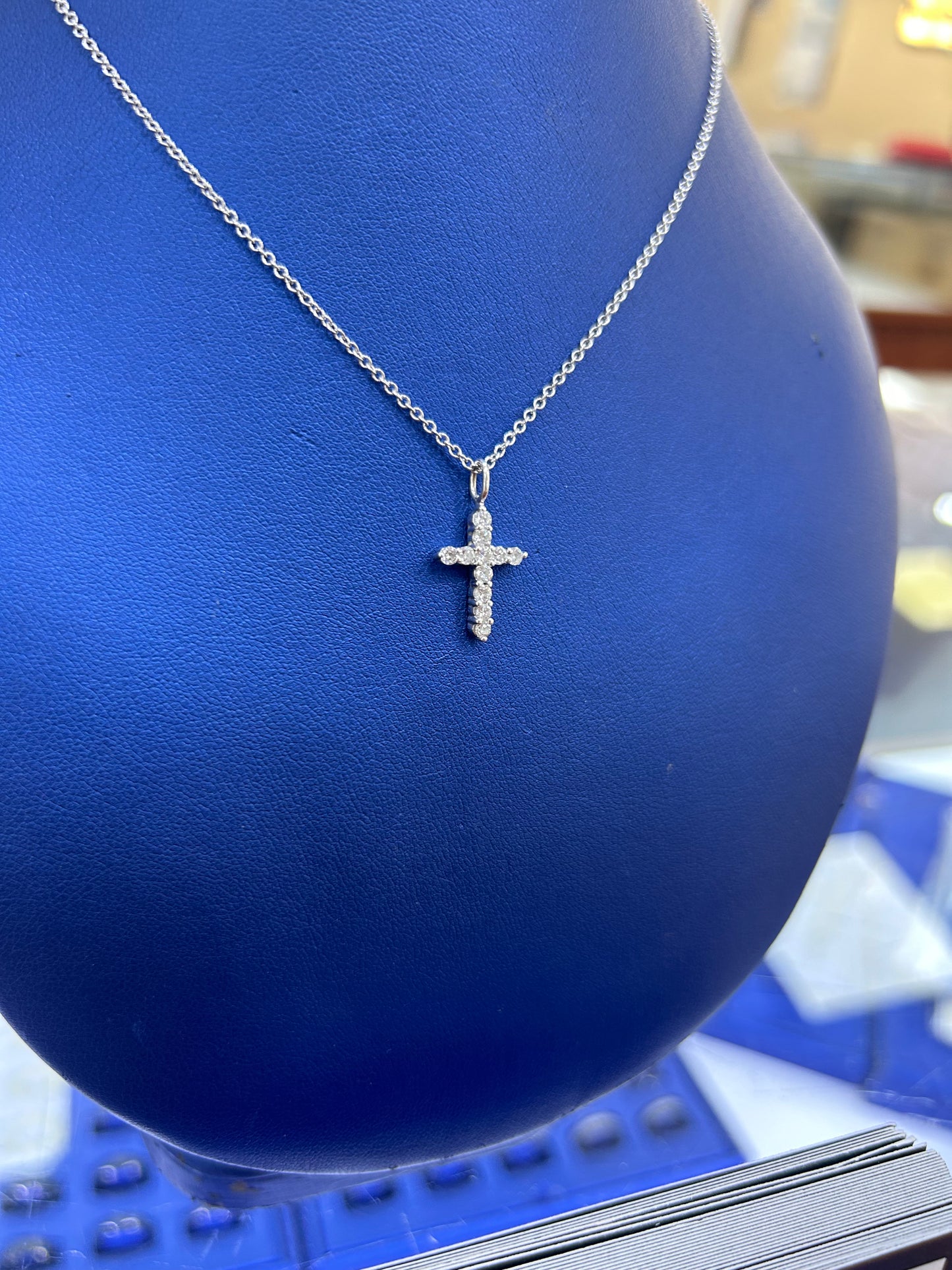 White Gold Diamond Cross