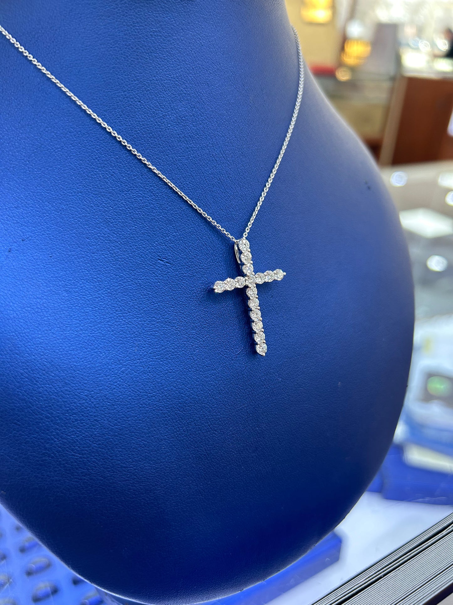 White Gold Diamond Cross