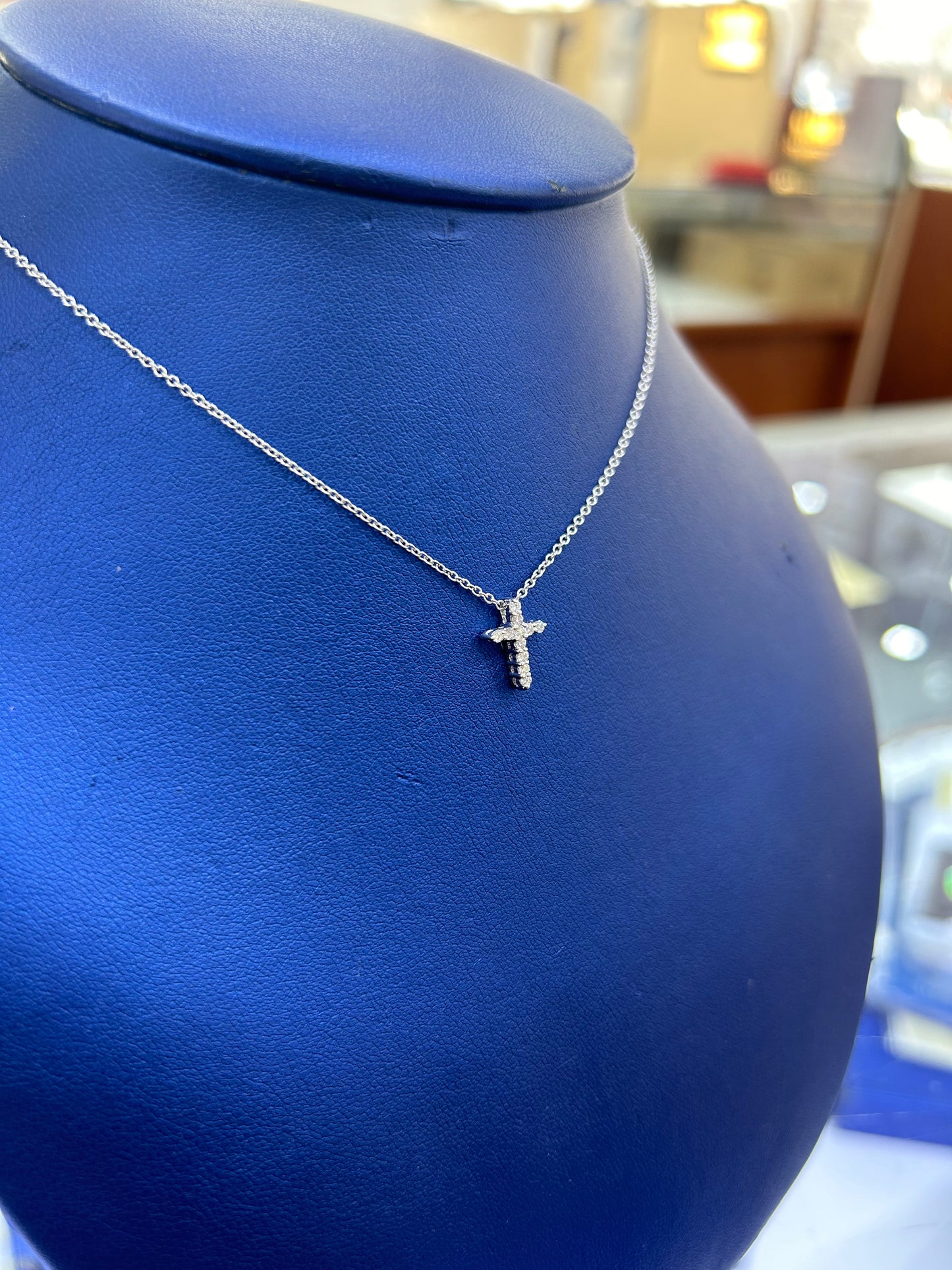 White Gold Diamond Cross
