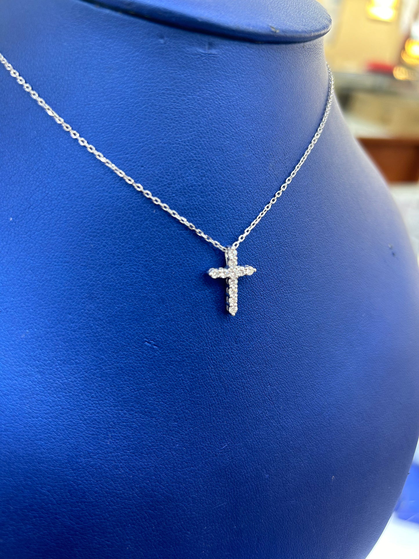 White Gold Diamond Cross