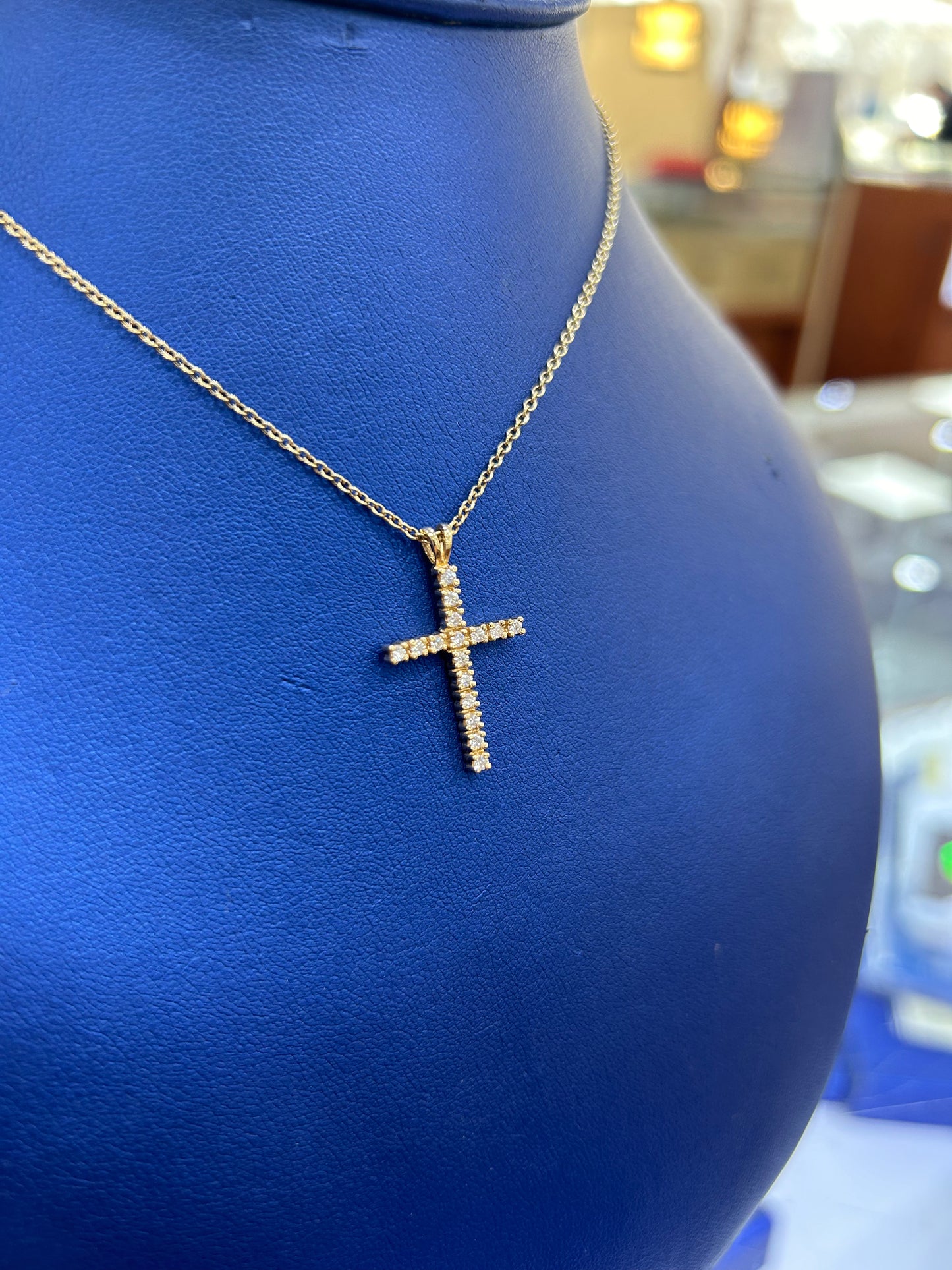Yellow Gold Diamond Cross