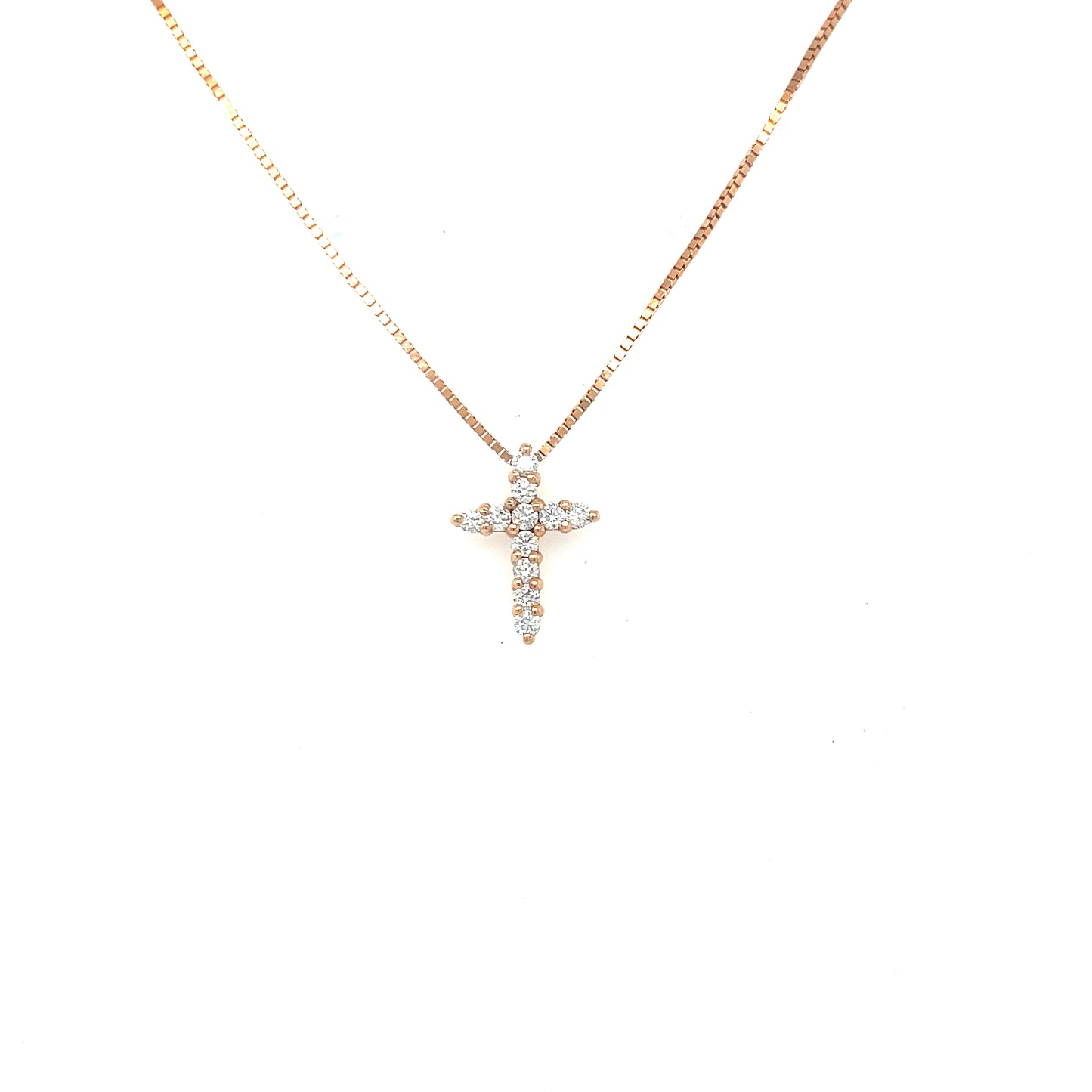 Rose Gold Diamond Cross