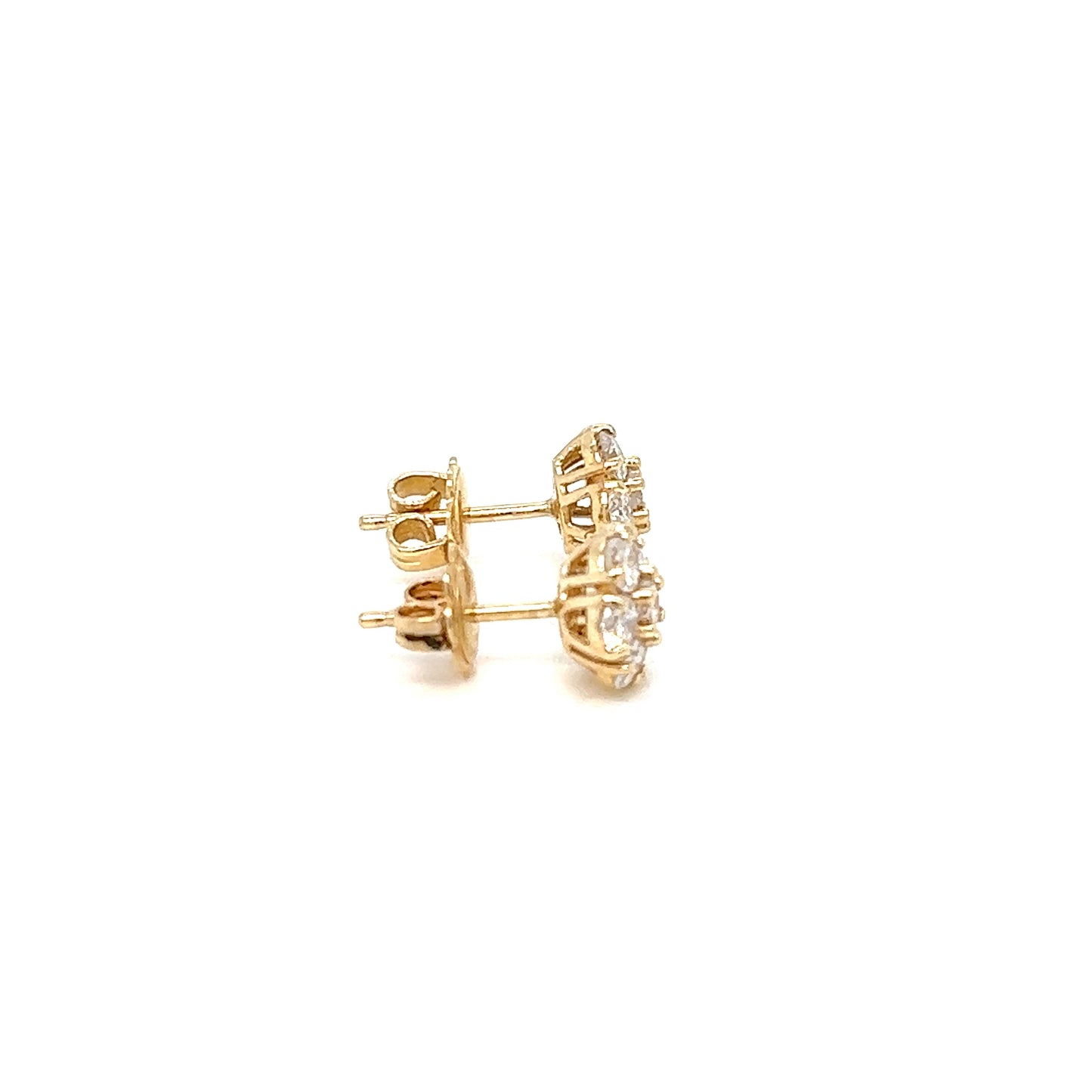 Yellow Gold Cluster Earrings